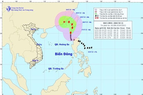 Bão Linfa đi vào Biển Đông, gây mưa và gió mạnh trên biển