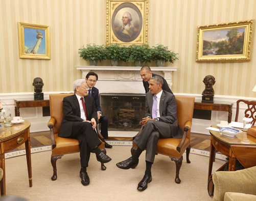 Tổng Bí thư Nguyễn Phú Trọng hội đàm chính thức với Tổng thống Barack Obama 
