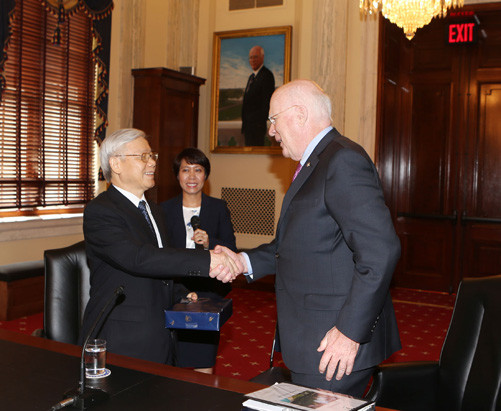 Tổng Bí thư Nguyễn Phú Trọng gặp các nghị sĩ Thượng viện, Hạ viện Hoa Kỳ