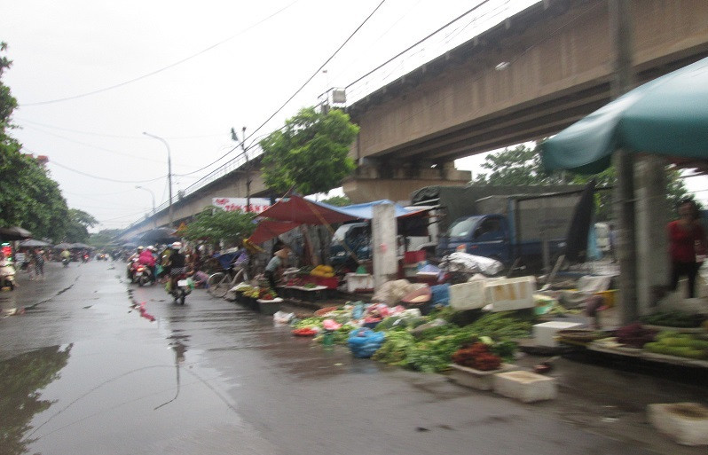 Nhốn nháo chợ cóc dưới chân cầu Thăng Long