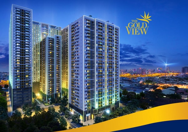 Dự án The Gold View tọa lạc tại 346 Bến Vân Đồn, Q.4, TP.HCM