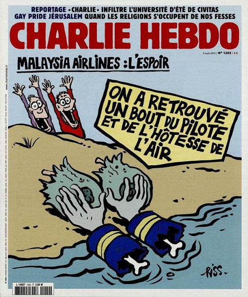 Châm biếm MH370, Charlie Hebdo bị chỉ trích nặng nề 