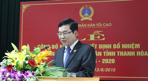 Công bố và trao quyết định bổ nhiệm Chánh án TAND tỉnh Thanh Hóa