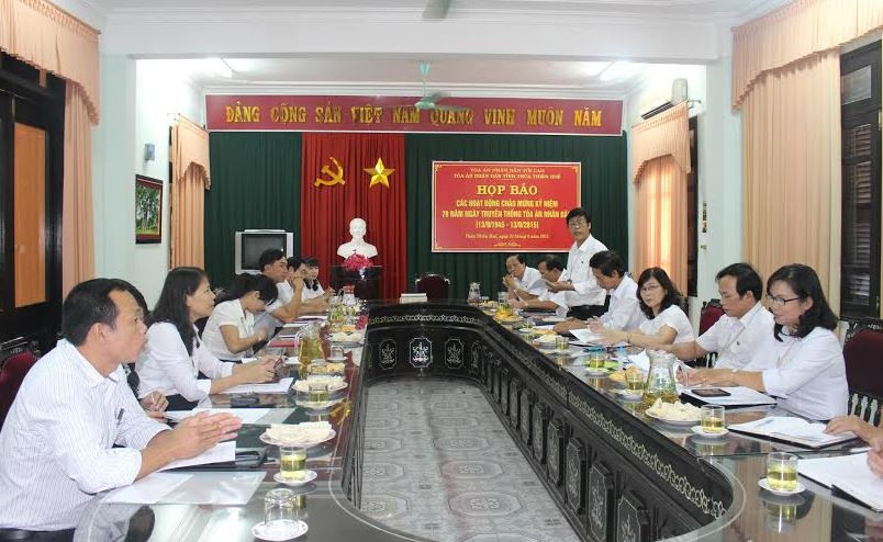 TAND tỉnh TT- Huế: Họp báo triển khai công tác tuyên truyền Kỷ niệm 70 năm ngày Truyền thống TAND