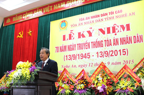 TAND tỉnh Nghệ An kỷ niệm 70 năm ngày Truyền thống TAND