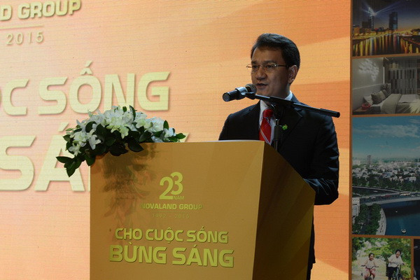 Ông Phan Thành Huy, Tổng Giám đốc Novaland phát biểu khai mạc triển lãm.