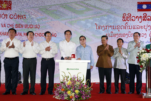 Thủ tướng phát lệnh khởi công dự án khai thác muối mỏ Kali tại Lào