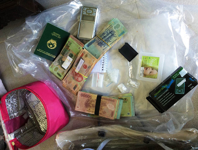 Tang vật mua bán ma túy của Bảo - Ảnh: Thái Sơn
