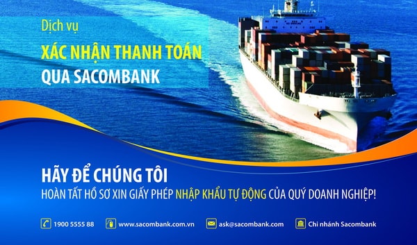 Dịch vụ xác nhận thanh toán qua Sacombank