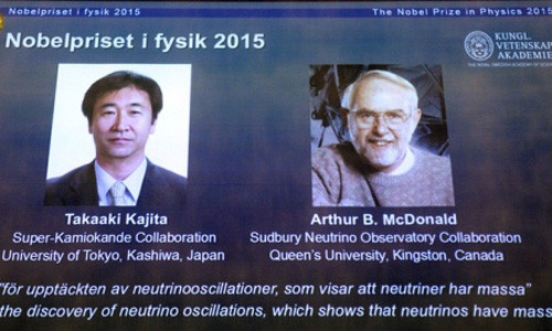 Giải Nobel Vật Lý 2015 vinh danh hai nhà khoa học Nhật Bản và Canada