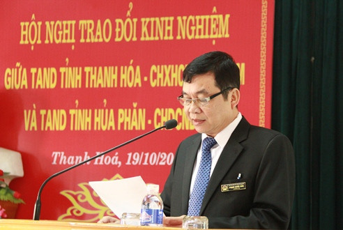 TAND tỉnh Thanh Hóa và TAND tỉnh Hủa Phăn-Lào trao đổi kinh nghiệm