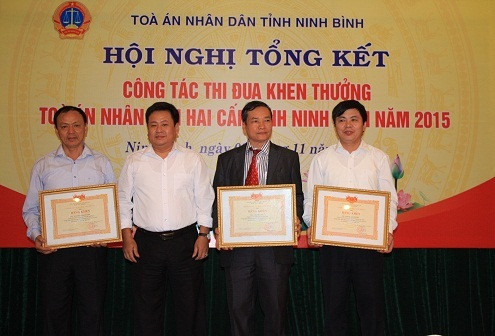 TAND hai cấp tỉnh Ninh Bình tổng kết công tác thi đua khen thưởng năm 2015