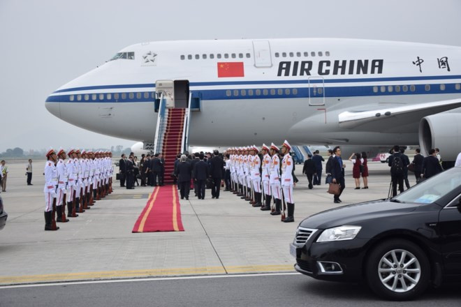 Hình ảnh đầu tiên của Chủ tịch Trung Quốc Tập Cận Bình tại Việt Nam