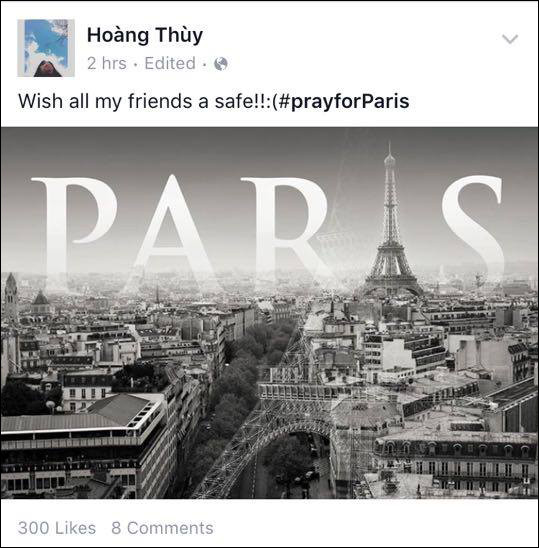 Sao Việt chia sẻ nỗi đau sau vụ khủng bố ở Paris