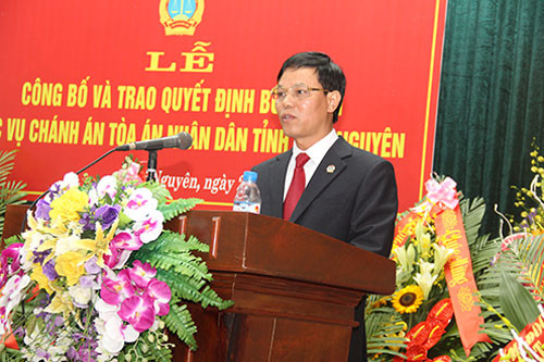 Công bố quyết định bổ nhiệm Chánh án TAND tỉnh Thái Nguyên