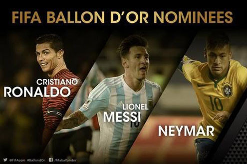 Quả bóng vàng FIFA 2015: Ronaldo, Messi hay Neymar?