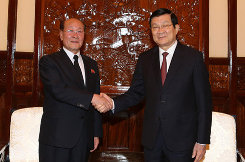 Chủ tịch nước Trương Tấn Sang tiếp Viện trưởng VKSTC Triều Tiên