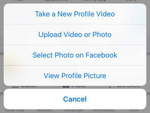 Trong khi lựa chọn thay ảnh đại diện bằng video chỉ có sẵn trên iOS