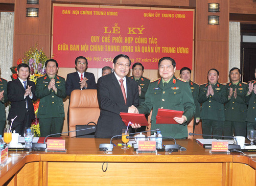 Ban Nội chính Trung ương và Quân ủy Trung ương ký quy chế phối hợp công tác