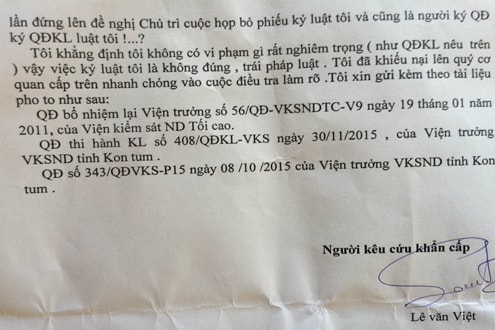 Nguyên Viện trưởng VKSND huyện Sa Thầy (Kon Tum) khiếu nại bị trù dập vì tố cáo sai phạm của lãnh đạo