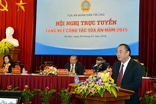 Hội nghị trực tuyến Tổng kết công tác Tòa án năm 2015 