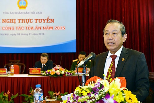 Hội nghị trực tuyến Tổng kết công tác Tòa án năm 2015 