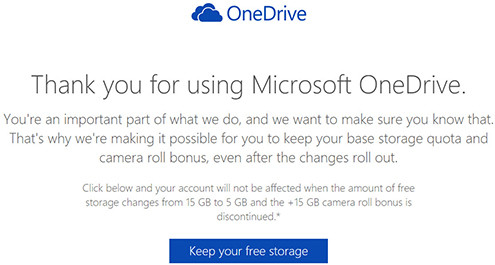 Hạn cuối đảm bảo dung lượng OneDrive miễn phí không bị mất