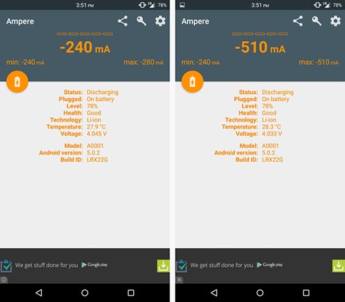 Nhận biết cường độ dòng điện sạc trên smartphone