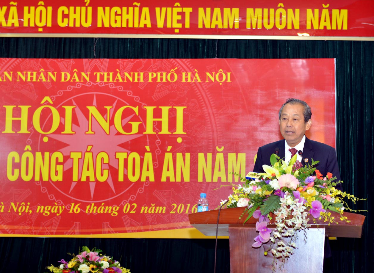 Tòa án hai cấp Thủ đô Hà Nội triển khai nhiệm vụ trọng tâm công tác năm 2016