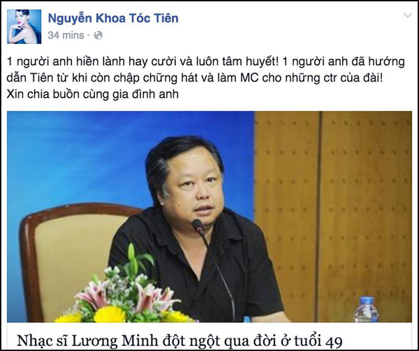 Nghệ sỹ Việt thương tiếc nhạc sỹ Lương Minh đột ngột qua đời