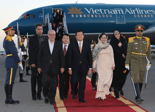 Chủ tịch nước Trương Tấn Sang bắt đầu chuyến thăm Iran 
