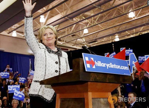 Bầu cử Mỹ 2016: Bà H.Clinton tiếp tục chiến thắng tại bang Illinois 