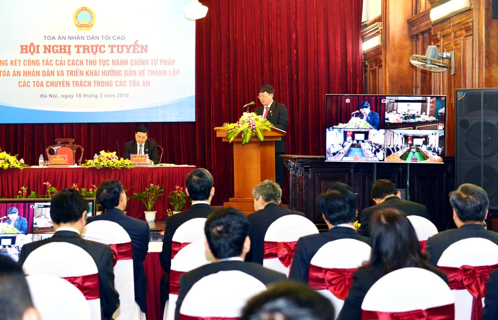 Hội nghị trực tuyến Tổng kết công tác cải cách hành chính tư pháp tại các TAND