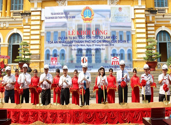 Chánh án TANDTC dự Lễ khởi công Dự án tu bổ, bảo tồn trụ sở làm việc TAND TP. Hồ Chí Minh 