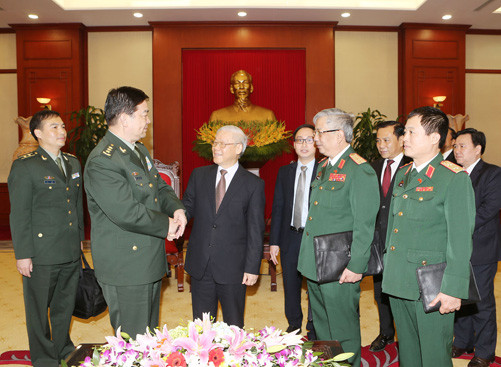 Tổng Bí thư tiếp Đoàn đại biểu cấp cao Bộ Quốc phòng Trung Quốc 