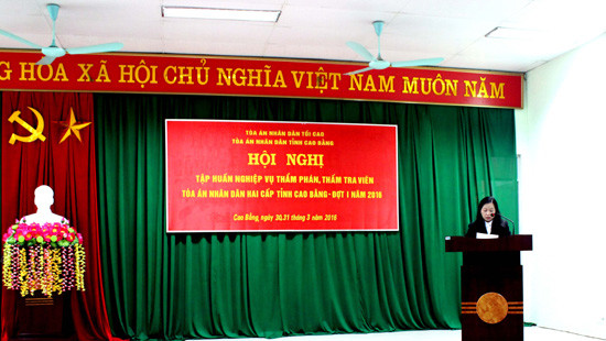 TAND tỉnh Cao Bằng tổ chức hội nghị tập huấn nghiệp vụ Thẩm phán, Thẩm tra viên 