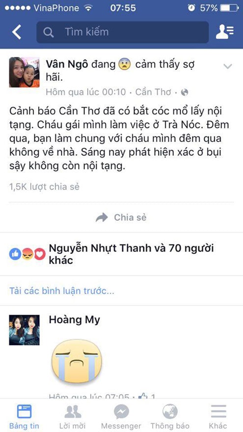 Đăng tải tin đồn bị bắt cóc, mổ nội tạng trên mạng xã hội khiến dư luận hoang mang