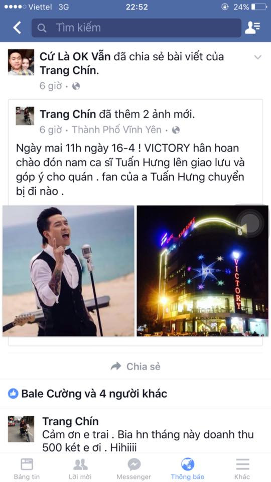 Ảnh hot sao Việt ngày 16/4: Tuấn Hưng tố một quán Karaoke lấy tên mình để PR