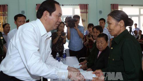 Chủ tịch nước Trần Đại Quang: Cần làm tốt hơn nữa công tác phụng dưỡng, chăm sóc người có công với cách mạng 