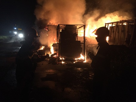 Hà Tĩnh: Cháy lớn tại bãi chứa thiết bị công ty gang thép