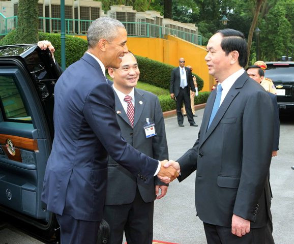 Chủ tịch nước Trần Đại Quang chủ trì lễ đón chính thức Tổng thống Barack Obama 