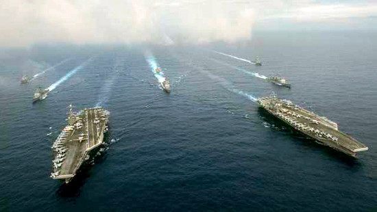 Hai tàu sân bay Mỹ tập trận tại vùng biển Philippines 