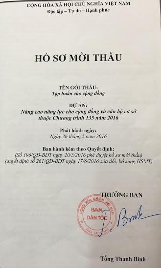 Lai Châu: Nhiều dấu hiệu sai phạm trong hồ sơ mời thầu “Tập huấn cho cộng đồng”