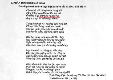 Bản thảo viết tay bài thơ Tiếng Việt: Chính xác là “như bùn” 