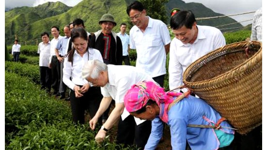 Tổng Bí thư Nguyễn Phú Trọng thăm, làm việc tại tỉnh Lai Châu