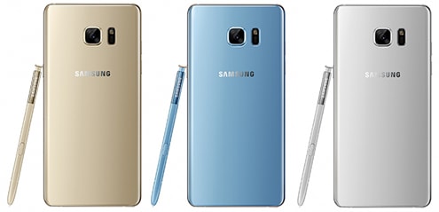 Ảnh cực nét Galaxy Note 7 có màu xanh, bạc và vàng