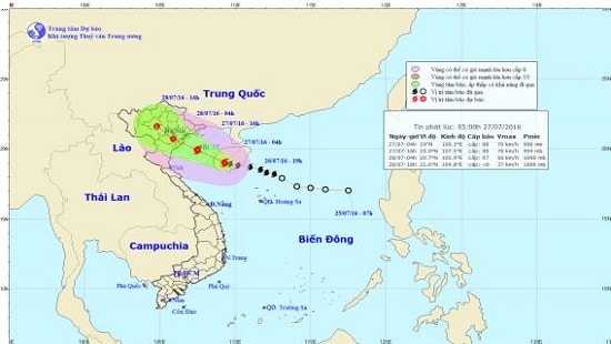 Dự báo thời tiết ngày 27/7: Bão số 1 hướng vào bờ biển Quảng Ninh - Nam Định