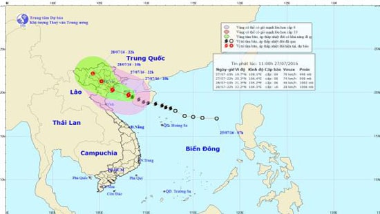 Bão số 1 hướng thẳng bờ biển Hải Phòng đến Thanh Hóa