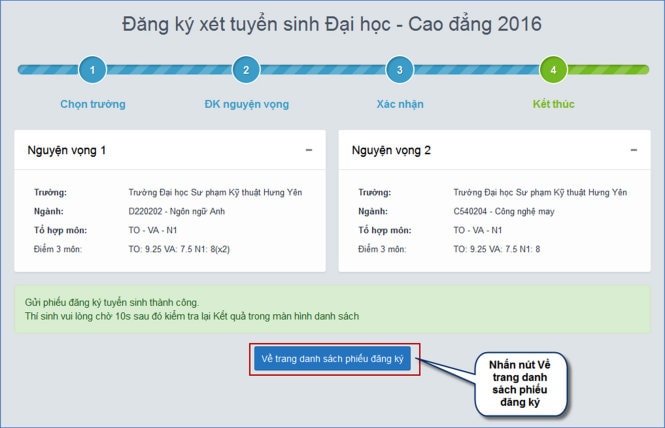 Hướng dẫn đăng ký xét tuyển ĐH trực tuyến và một số điều cần lưu ý 