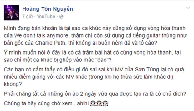 Sao Việt đồng loạt tố Sơn Tùng  M-TP đạo nhạc